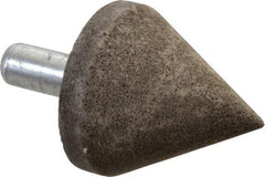 Grier Abrasives - 2" Diam 150 Grit 60° Included Angle Center Lap - Aluminum Oxide, Very Fine Grade, Extra Hard Density, Shank Mounted - Makers Industrial Supply