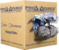 PRO-SOURCE - Reclaimed Cotton Polishing and Dust Cloths - Assorted Colors, Flannel, Low Lint, 5 Lbs. at 3 to 4 per Pound, Box - Makers Industrial Supply