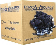 PRO-SOURCE - Reclaimed Cotton Polishing and Dust Cloths - Assorted Colors, Flannel, Low Lint, 10 Lbs. at 3 to 4 per Pound, Box - Makers Industrial Supply