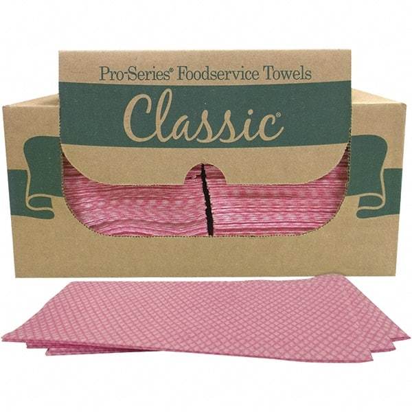 PRO-SOURCE - 1/4 Fold Food Service Wipes - Box, 22" x 12" Sheet Size, Pink - Makers Industrial Supply