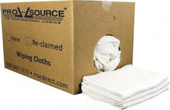 PRO-SOURCE - 40 Inch Long Virgin Terry Cotton Towels - White, Terry Cloth, Low Lint, Box - Makers Industrial Supply