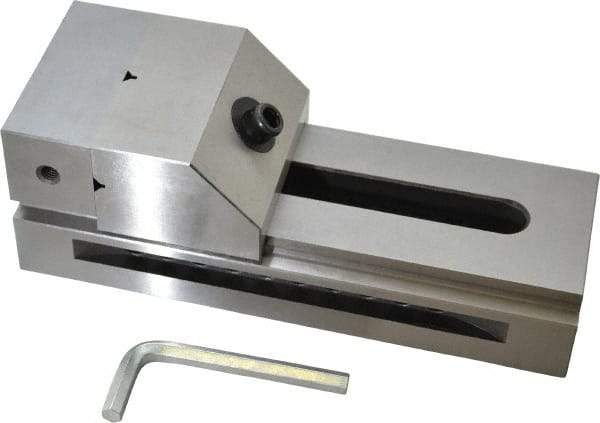 Interstate - 3-1/2" Jaw Width, 4-7/8" Jaw Opening Capacity, 1-9/16" Jaw Height, Toolmaker's Vise - Flat Jaw, 0.0002" Parallelism, 0.0002" Squareness, 9-1/4" OAL x 3.3" OAH - Makers Industrial Supply