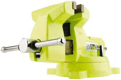 Wilton - 6" Jaw Width x 5-3/4" Jaw Opening Capacity, 4-1/8" Throat Depth, Bench & Pipe Combination Vise - 1/4 to 3-1/2" Pipe Capacity, Swivel Base, Bolt Down Attachment, Ductile Iron - Makers Industrial Supply