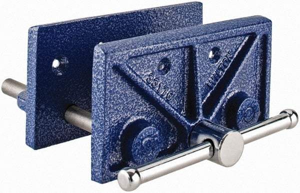 Wilton - 6-1/2" Jaw Width, 4-1/2" Jaw Opening, 3" Throat Depth, Cast Iron Woodworking Vise - 8-1/4" OAL x 7.3" OAW x 4.1" OAH, Standard Spindle - Makers Industrial Supply