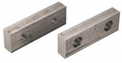 Snap Jaws - 6" Wide x 2-1/2" High x 1-1/2" Thick, Flat/No Step Vise Jaw - Soft, Steel, Fixed Jaw, Compatible with 6" Vises - Makers Industrial Supply