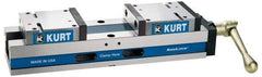 Kurt - 4" Jaw Width, 6-1/4" Max Jaw Opening, Manual Precision Self Centering Vise - 80,000 Max Operating psi, Ductile Iron, 17.9" OAL x 3.61" OAH - Makers Industrial Supply