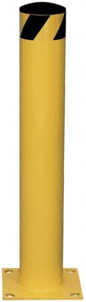 Vestil - 5-1/2 Inch Diameter, 36 Inch High, Yellow Steel Bollard - 8 Inch Long x 8 Inch Wide Mounting Plate, 57 Lbs. - Makers Industrial Supply