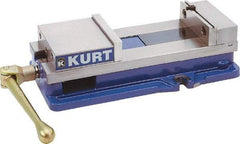 Kurt - 10" Jaw Width, 9-3/4" Jaw Opening Capacity, Horizontal Stationary Machine Vise - Manual Operation, 26,277 Lb Capacity, 1 Station, 29.19" Long x 6-13/16" High x 2-15/16" Deep, 2-1/2" Jaw Height, 80,000 psi Max Clamp Force, Ductile Iron - Makers Industrial Supply