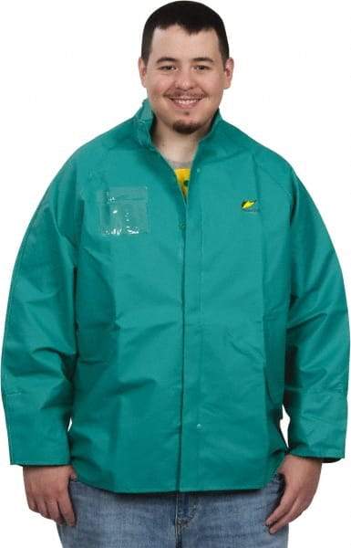 OnGuard - Size XL, Green, Chemical, Rain, Flame Resistant/Retardant Jacket - 58" Chest, 1 Pocket - Makers Industrial Supply