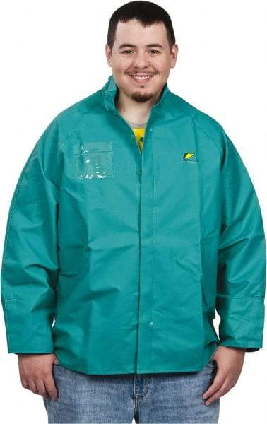 OnGuard - Size 2XL, Green, Chemical, Rain, Flame Resistant/Retardant Jacket - 62" Chest, 1 Pocket - Makers Industrial Supply