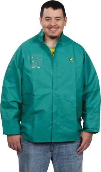 OnGuard - Size 3XL, Green, Chemical, Rain, Flame Resistant/Retardant Jacket - 66" Chest, 1 Pocket - Makers Industrial Supply