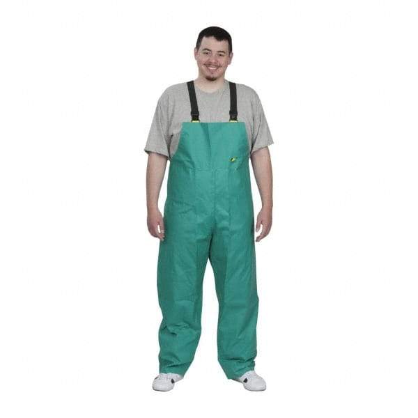 OnGuard - Size M, Green, Chemical Bib Overall - 1 Pocket, Open Ankle, Open Wrist - Makers Industrial Supply