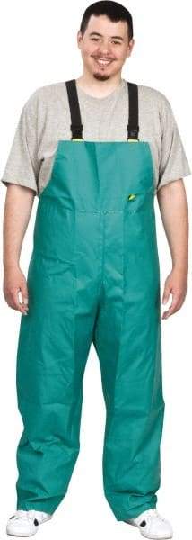 OnGuard - Size L, Green, Chemical Bib Overall - 1 Pocket, Open Ankle, Open Wrist - Makers Industrial Supply