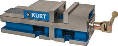 Kurt - 6" Jaw Width, 6" Jaw Opening Capacity, Horizontal Stationary Machine Vise - Reverse Manual Operation, 6,356 Lb Capacity, 1 Station, 17" Long x 4.6720" High x 1-31/64" Deep, 1.735" Jaw Height, 80 Lb Max Clamp Force - Makers Industrial Supply