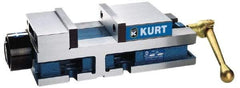 Kurt - 6" Jaw Width, 6" Jaw Opening Capacity, Horizontal Stationary Machine Vise - Hydraulic Operation, 12,600 Lb Capacity, 1 Station, 17" Long x 4.6720" High x 1-31/64" Deep, 1.735" Jaw Height, 3,200 psi Max Clamp Force - Makers Industrial Supply