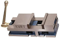 Kurt - 6" Jaw Width, 6" Jaw Opening Capacity, Horizontal Stationary Machine Vise - Air Operation, 5,000 Lb Capacity, 1 Station, 17" Long x 4.6720" High x 1-31/64" Deep, 1.735" Jaw Height, 100 psi Max Clamp Force - Makers Industrial Supply