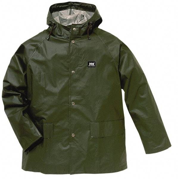 Helly Hansen - Size XL, Army Green, Rain Jacket - 44-46" Chest, 2 Pockets - Makers Industrial Supply