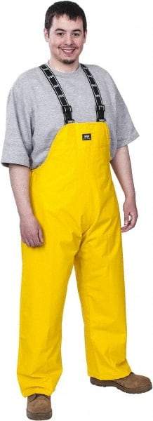 Helly Hansen - Size M, Yellow, Rain Bib Overall - 1 Pocket, Open Ankle - Makers Industrial Supply