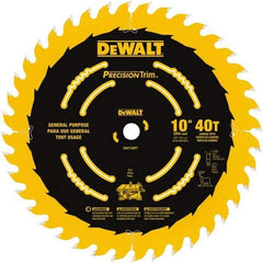 DeWALT - 10" Diam, 5/8" Arbor Hole Diam, 40 Tooth Wet & Dry Cut Saw Blade - Carbide-Tipped, General Purpose Action, Standard Round Arbor - Makers Industrial Supply