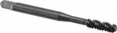 Hertel - #10-24 UNC 3 Flute 2B/3B Bottoming Spiral Flute Tap - High Speed Steel, Oxide Finish, 2-3/8" OAL, Right Hand Flute, Right Hand Thread, H3 - Makers Industrial Supply