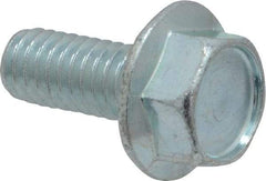 Value Collection - 5/16-18 UNC, 3/4" Length Under Head, Hex Drive Flange Bolt - 3/4" Thread Length, Grade 2 Steel, Serrated Flange, Zinc-Plated Finish - Makers Industrial Supply