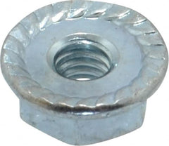 Value Collection - #8-32, 15/32" Flange Diam, Serrated Flange Nut - Grade Grade 2 Steel, Zinc-Plated Finish, 0.203" Flange Height - Makers Industrial Supply