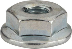 Value Collection - #12-24, 19/32" Flange Diam, Serrated Flange Nut - Grade Grade 2 Steel, Zinc-Plated Finish, 0.236" Flange Height - Makers Industrial Supply