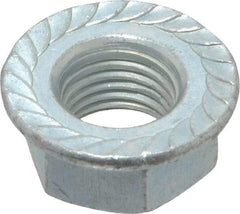 Value Collection - 3/8-24, 3/4" Flange Diam, Serrated Flange Nut - Grade Grade 2 Steel, Zinc-Plated Finish, 0.347" Flange Height - Makers Industrial Supply