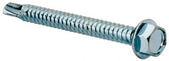 Value Collection - 1/4", Hex Washer Head, Hex Drive, 2-1/2" Length Under Head, #3 Point, Self Drilling Screw - Grade 1016-1024 Steel, Zinc-Plated Finish - Makers Industrial Supply