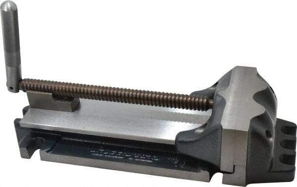 Cardinal Tool - 8" Jaw Opening Capacity x 2" Throat Depth, Horizontal Drill Press Vise - 6" Wide Jaw, Stationary Base, Rapid Action, 17" OAL x 3-7/8" Overall Height, Steel - Makers Industrial Supply