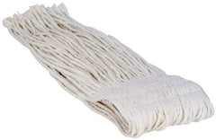 PRO-SOURCE - 5" White Head Band, Medium Rayon Cut End Mop Head - 8 Ply, Clamp Jaw Connection, Use for Heavy Duty Floor Cleaning - Makers Industrial Supply