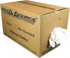 PRO-SOURCE - Wide Virgin Cotton Rags - White, Fleece and Sweatshirt, Low Lint, 25 Lbs. at 3 to 4 per Pound, Box - Makers Industrial Supply