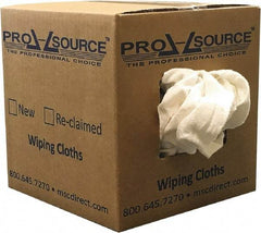 PRO-SOURCE - Reclaimed Cotton Polishing and Dust Cloths - White, Flannel, Low Lint, 5 Lbs. at 3 to 4 per Pound, Box - Makers Industrial Supply