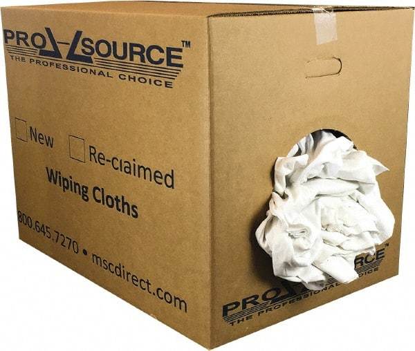 PRO-SOURCE - Virgin Cotton Rags - White, T-Shirt, Lint Free, Box - Makers Industrial Supply