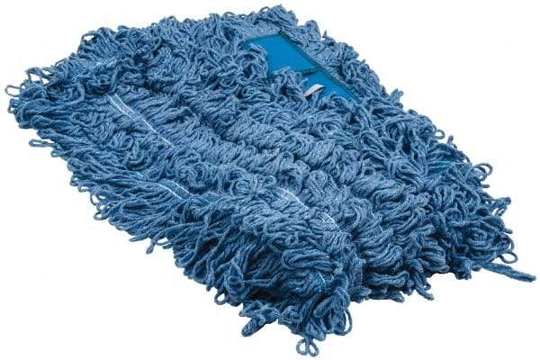 PRO-SOURCE - 48" Long x 5" Wide Yarn Blend Dust Mop Head - Snap-On, Blue, Looped Head - Makers Industrial Supply