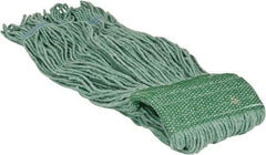 PRO-SOURCE - 5" Green Head Band, Large Blended Fiber Loop End Mop Head - 4 Ply, Clamp Jaw Connection, Use for General Purpose - Makers Industrial Supply