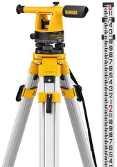 DeWALT - 20x Magnification, 5 to 200 Ft. Measuring Range, Transit Optical Level Kit - Accuracy 1/4 Inch at 100 Ft., Kit Includes Aluminum Tripod with Quick Adjust Legs - Makers Industrial Supply