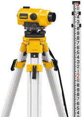 DeWALT - 26x Magnification, 0.5 to 300 Ft. Measuring Range, Automatic Optical Level Kit - Accuracy 1/32 Inch at 100 Ft., Kit Includes Aluminum Tripod with Quick Adjust Legs - Makers Industrial Supply