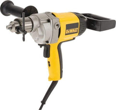 DeWALT - 1/2" Keyed Chuck, 550 RPM, Spade Handle Electric Drill - 9 Amps, 120 Volts, Reversible, Includes 2-Position Rear Spade Handle, 3-Position Side Handle, Chuck Key with Holder - Makers Industrial Supply