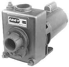 American Machine & Tool - 230/460 Volt, 3 Phase, 1-1/2 HP, Self Priming Pump - 56J Frame, 1-1/2 Inch Inlet, ODP Motor, Stainless Steel Housing and Impeller, 93 Ft. Shut Off - Makers Industrial Supply