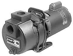 American Machine & Tool - 115/230 Volt, 1 Phase, 3 HP, High Pressure Self Priming Centrifugal Booster Pump - 1-1/2 Inch Inlet, 81 Head Pressure, Cast Iron Housing, Bronze Impeller, Buna N Seal - Makers Industrial Supply