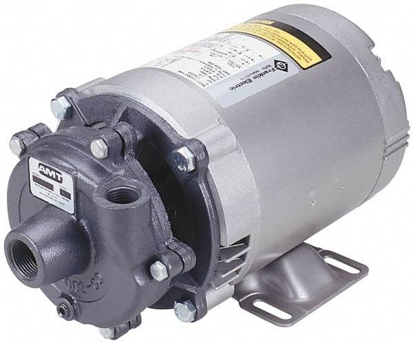 American Machine & Tool - 208-220/440 Volt, 3 Phase, 1-1/2 HP, Stainless Steel Straight Pump - 1-1/2 Inch Inlet, 1-1/4 Inch Outlet, 66 Max Head psi, Stainless Steel Impeller - Makers Industrial Supply