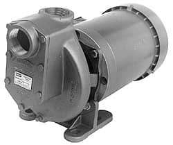 American Machine & Tool - 208-220/440 Volt, 3 Phase, 2 HP, Self Priming Pump - 1-1/2 Inch Inlet, 64 Head Pressure, Stainless Steel and Cast Iron Housing, Stainless Steel Impeller, PTFE Seal - Makers Industrial Supply