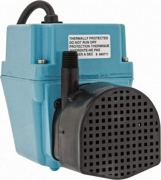 Little Giant Pumps - 1/40 HP, 5.1 psi, Aluminum Miniature Submersible Pump - 3/8 Inch Inlet, 1/4 Inch Outlet, 6 Ft. Long Power Cord, 1.7 Amp - Makers Industrial Supply