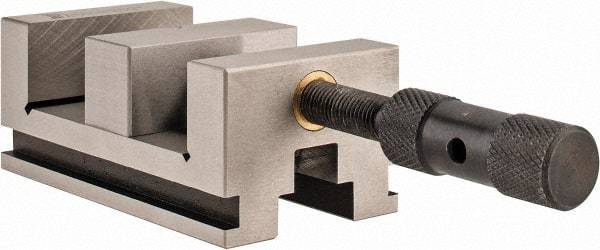 Interstate - 2-3/8" Jaw Width, 2-1/8" Jaw Opening Capacity, 1" Jaw Height, Toolmaker's Vise - V-Groove Jaw, 0.0001" Parallelism, 0.0002" Squareness, 4.33" OAL x 2.3" OAH - Makers Industrial Supply