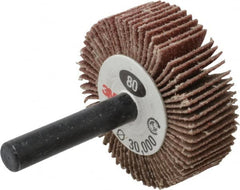 Mounted Flap Wheel: 1/2″ Face Width, 80 Grit, Aluminum Oxide Coated, Medium, 22,000 Max RPM