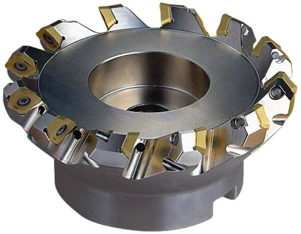 Seco - 2.52" Cut Diam, 0.32" Arbor Hole, 0.236" Max Depth of Cut, 45° Indexable Chamfer & Angle Face Mill - 5 Inserts, SE.X 43 Insert, Right Hand Cut, 5 Flutes, Through Coolant, Series R220.53 - Makers Industrial Supply