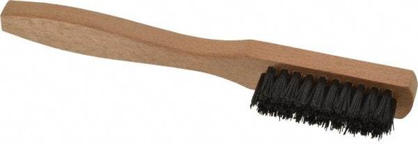 Made in USA - 7-1/2" OAL, Nylon Utility Brush - 9/16" Bristle Length, 1-1/2" Long x 1/2" Wide Head, Straight Hardwood Handle - Makers Industrial Supply