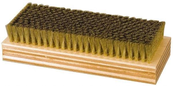 Made in USA - 1" Bristle Length, Hoghair Cleaning & Finishing Brush - 6-1/2" Long x 2-3/8" Wide Head, 6" OAL, Hardwood Block - Makers Industrial Supply