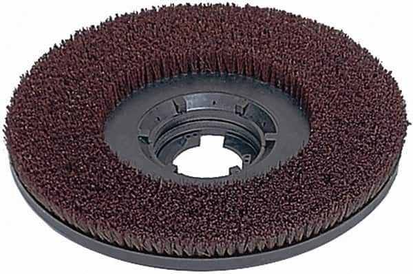 Made in USA - 15" Diam Scrubbing Brush - 13" Machine, 1-1/2" Trim Length, Polypropylene - Makers Industrial Supply